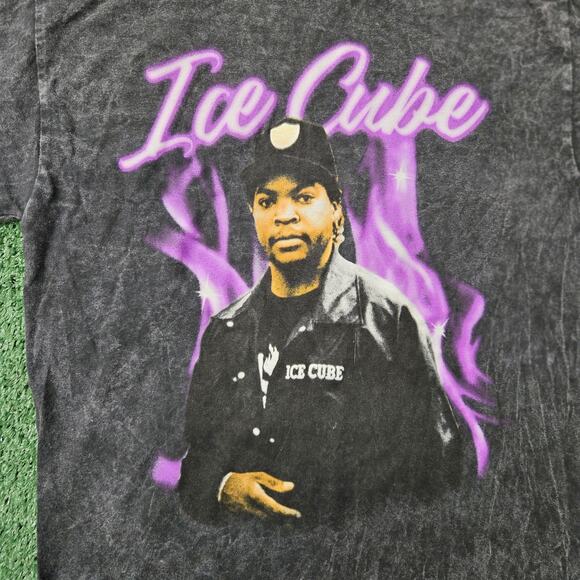 Ice Cube Rap Hip Hop Artist Portrait Graphic T-Shirt Black Size Small - Picture 2 of 6